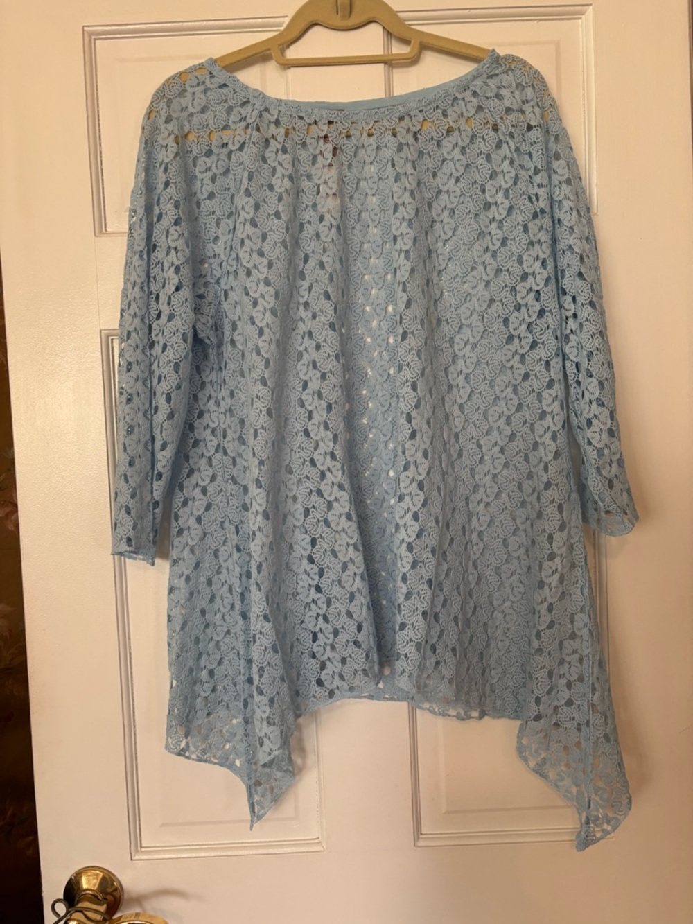 Chico's Pale Blue Crochet Lace Tunic